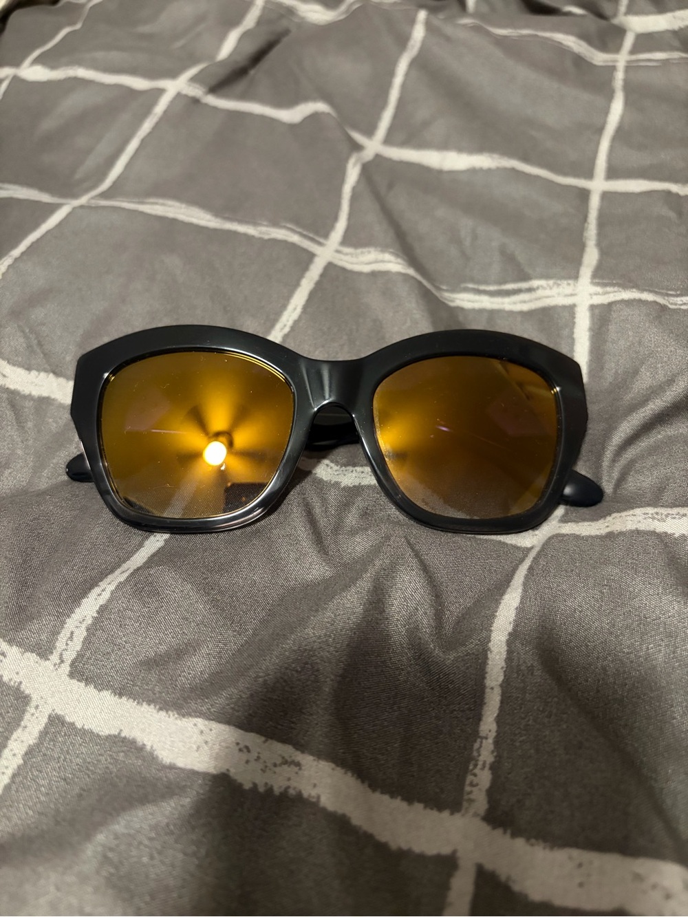 Women's Black Frame Sunglasses with Amber Lenses